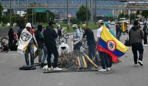 Bloqueos en Bogotá durante el paro nacional