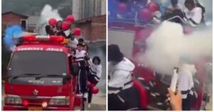 ¡Indignación Nacional! Estudiantes Llegan en Camión de Bomberos a Colegio Exclusivo y Desatan Furia en Redes